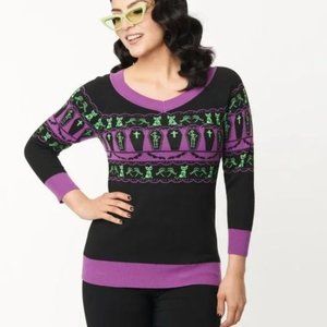 Unique Vintage M 6-8 Spooky Sweater